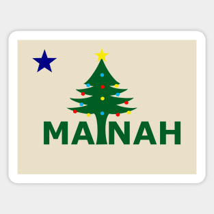 A Merry Christmas Mainah Flag Sticker